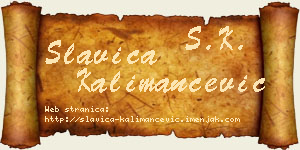 Slavica Kalimančević vizit kartica